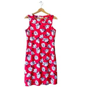 Jude Connally Beth Shift Dress Jude Cloth Womenโs Size M Red Floral Sleeveless